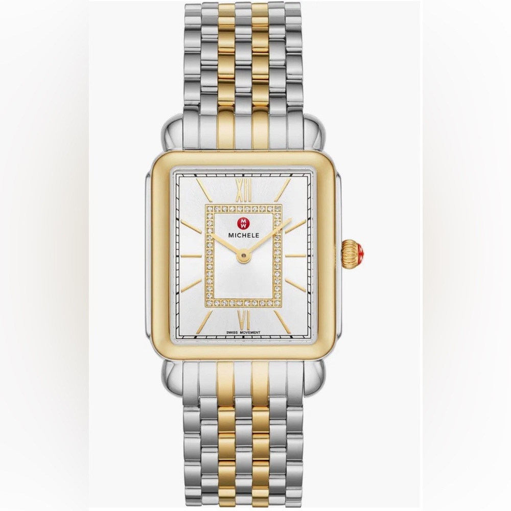 Michele Women’s Deco Diamond Two-Tone Watch